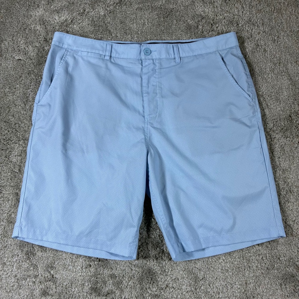 johnnie-O Shorts Mens 38 Sterling Blue Golf Performance Micro Print JMSH1690